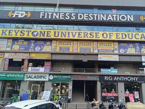 Keystone Universe of Education signage at Aaryan Gloria, South Bopal