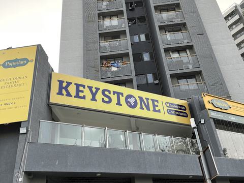 Keystone signage at Westside Elegance, Shilaj